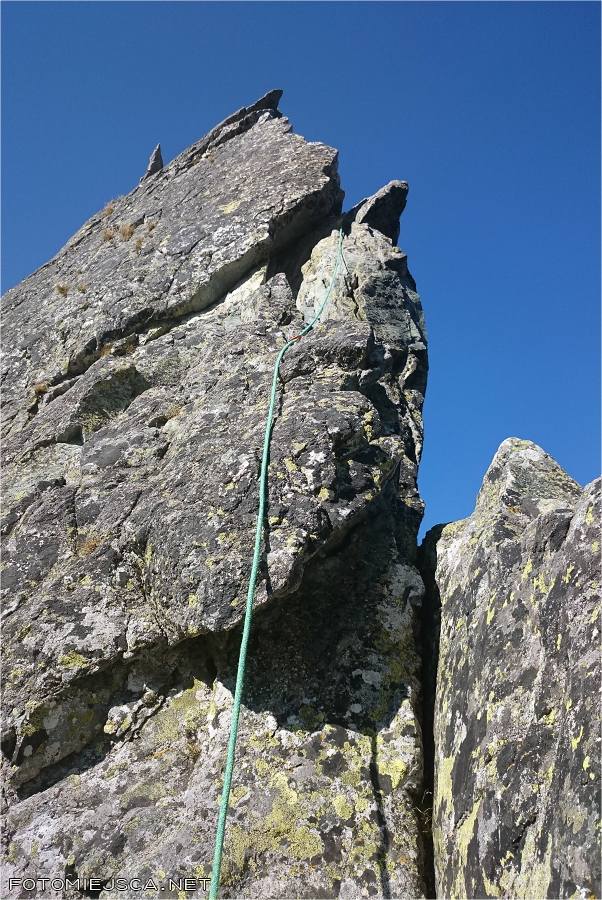 Żabi Koń wschodnia grań Tatry Wysokie uskok drugi wyciąg
