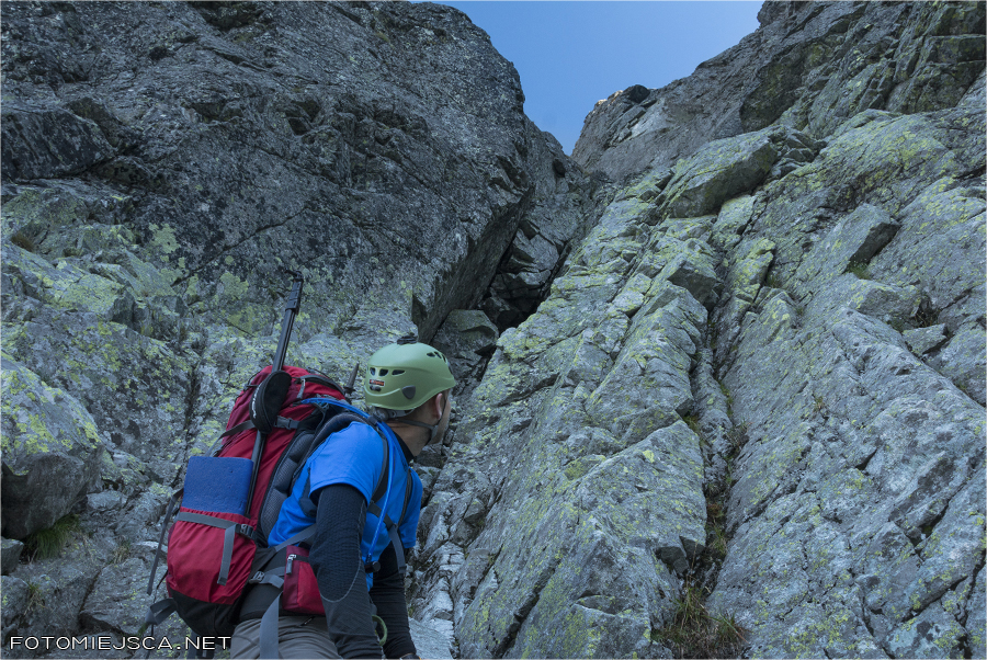 rynna wyprowadzająca na grań Rysów Żabi Koń Tatry Wysokie