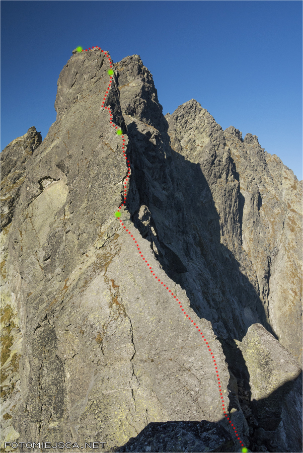 Żabi Koń topo wschodnia grań Tatry Wysokie