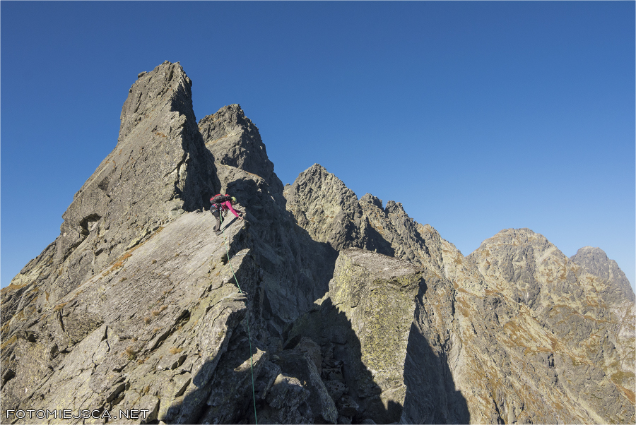 Żabi Koń wschodnia grań Tatry Wysokie Dolny Koń pierwszy wyciag