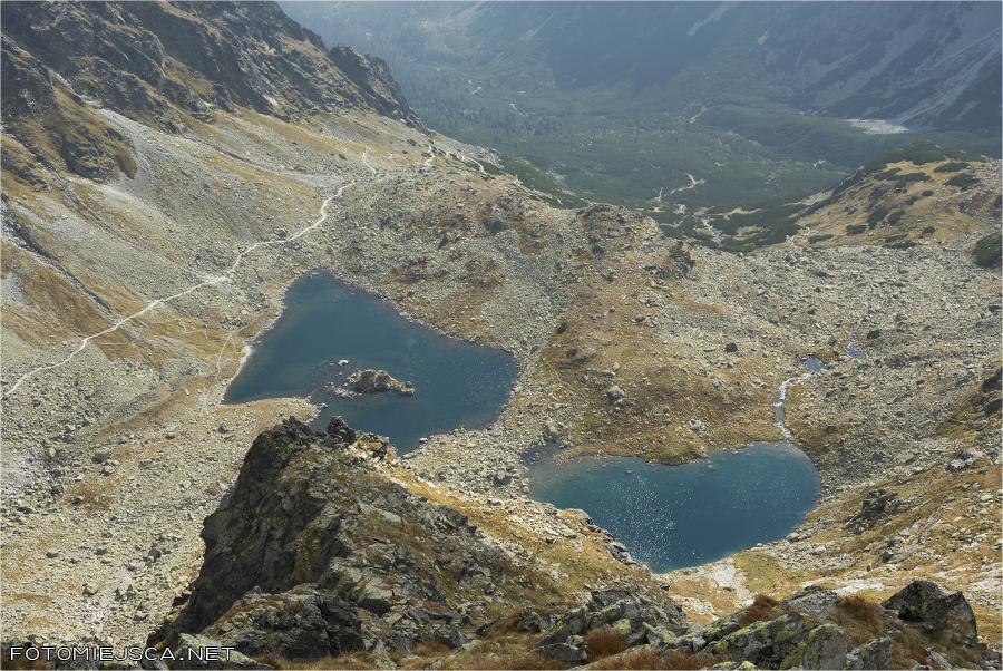 Wielki i Mały Żabi Staw Mięguszowiecki Tatry Wysokie szlak na Rysy od Słowacij