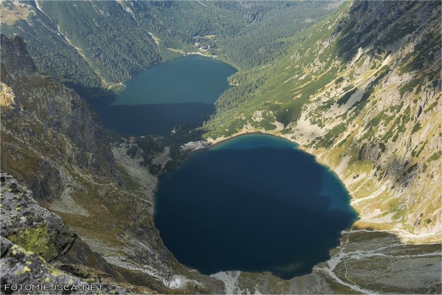 Morskie Oko Czarny Staw pod Rysami szlak na Rysy Tatry Wysokie
