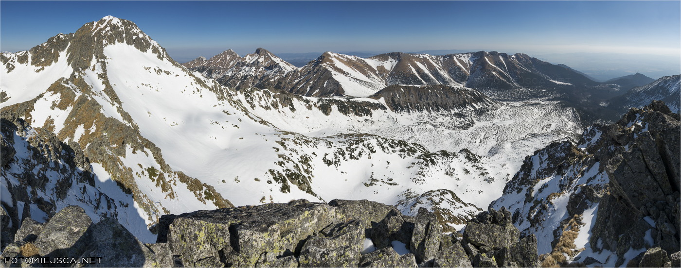 Panorama z Koziej Turni od Jagnięcego po Fajksową Czubę Tatry Wysokie Słowackie