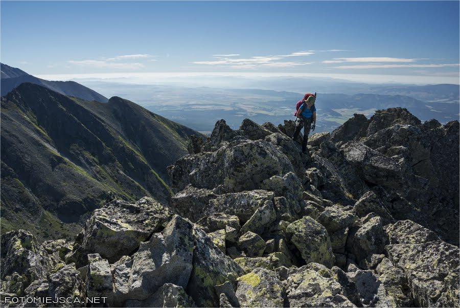 Małe Solisko widok na Patrię i Małą Basztę Grań Soliska Dolina Młynicka Tatry Wysokie