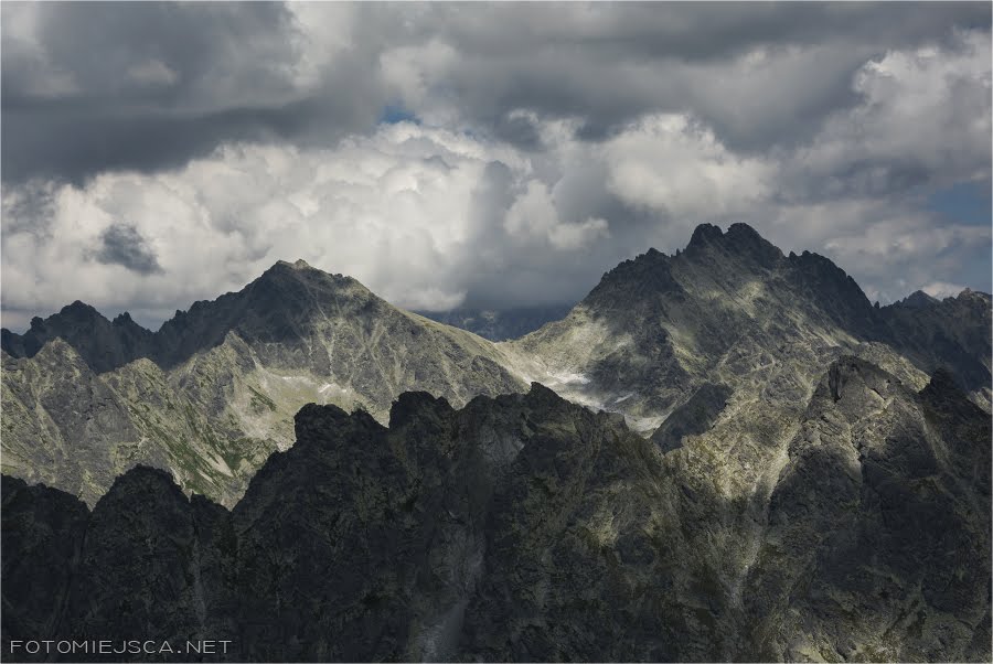 Rysy i Wysoka widok z Wielkiego Soliska Grań Soliska Tatry Wysokie