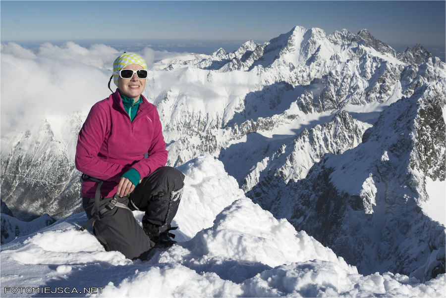 widok ze szczytu Ciężki Szczyt Tatry Wysokie zimą