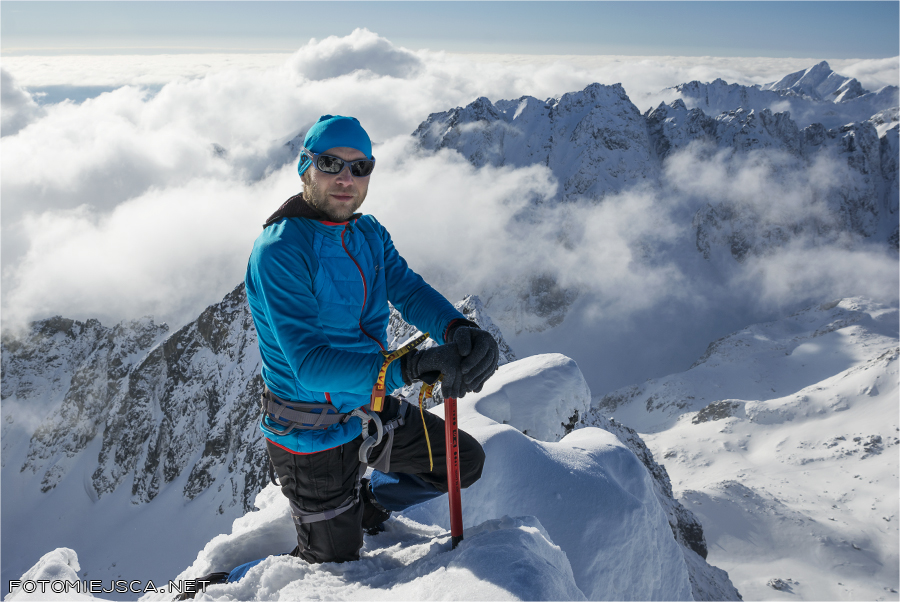 widok ze szczytu Ciężki Szczyt Tatry Wysokie zimą