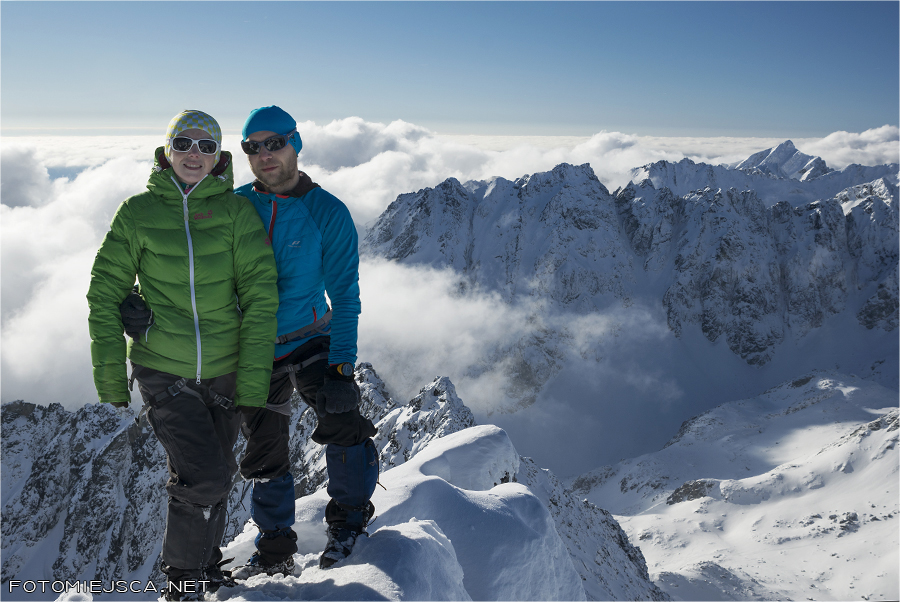 widok ze szczytu Ciężki Szczyt Tatry Wysokie zimą