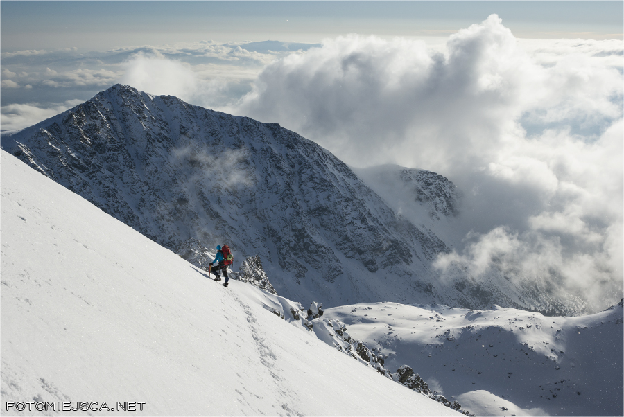 Ławica Wysoka Ciężki Szczyt Tatry Wysokie zimą