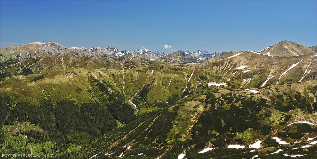 Tatry Zachodnie panorama Tatr Wysokich